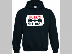 Punks not Dead mikina s kapucou stiahnutelnou šnúrkami a klokankovým vreckom vpredu 